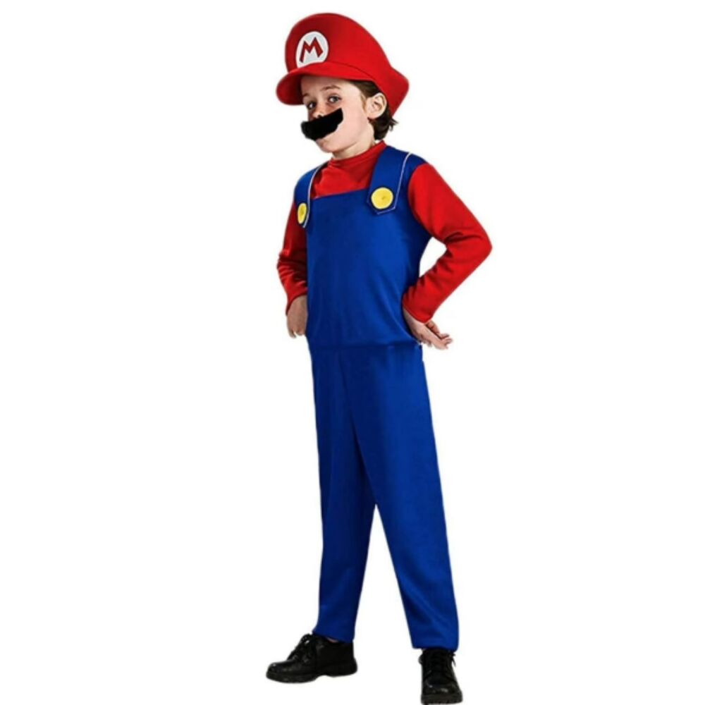 Super Mario Costume with Accessories - Mario Character Boys Size XL - NWT